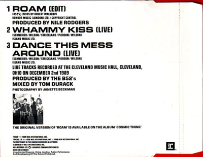 B-52's - Roam 3 Track CD Single