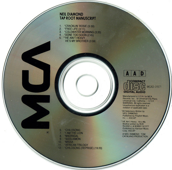 Neil Diamond - Tap Root Manuscript CD