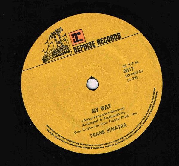 Frank Sinatra - My Way / Blue Lace 7" Vinyl Single (Used)