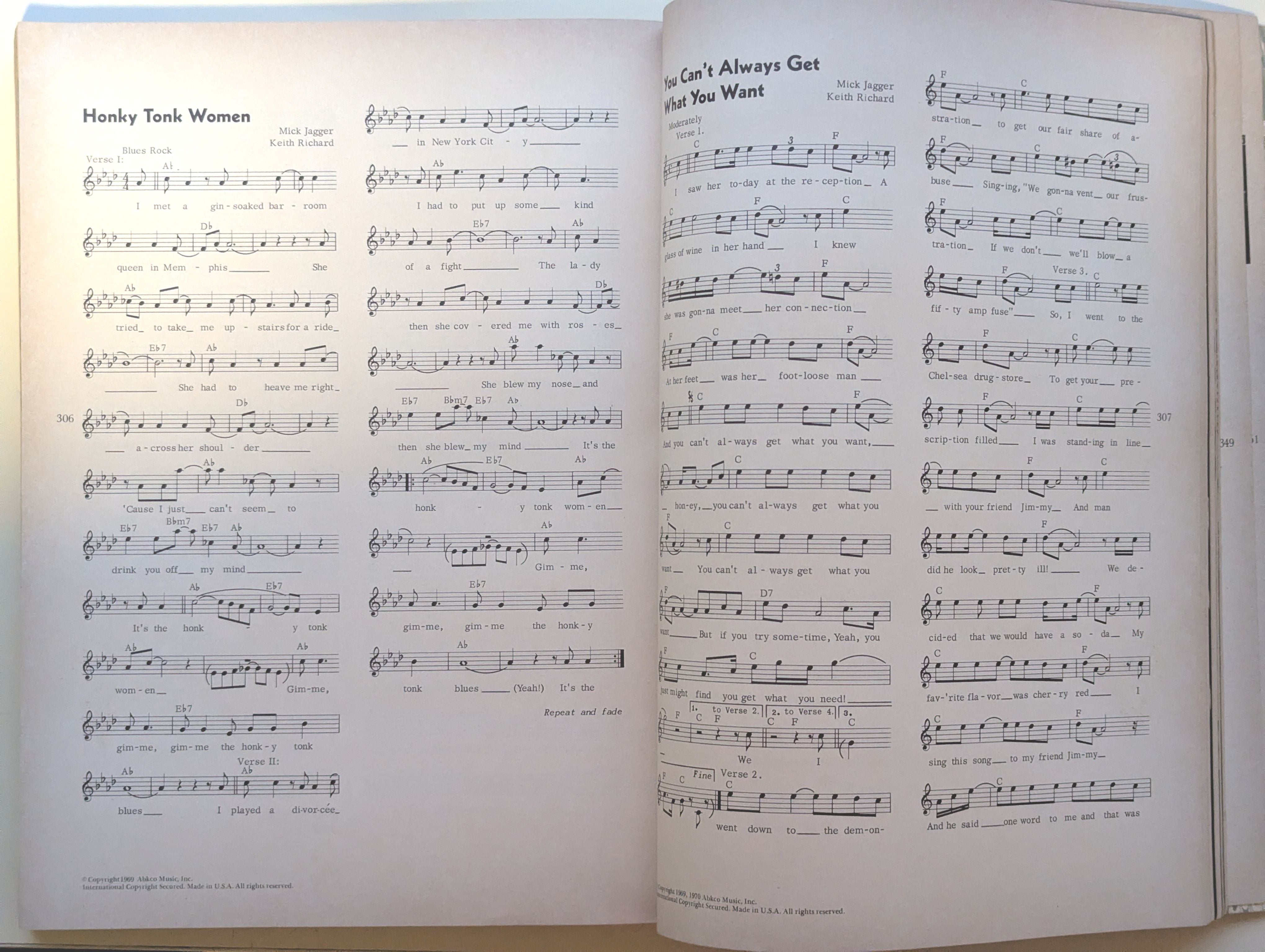 Rolling Stones – Rolling Stones Edited By David Dalton Book + Music Tablature (1972)