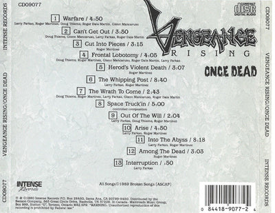 Vengeance Rising - Once Dead CD