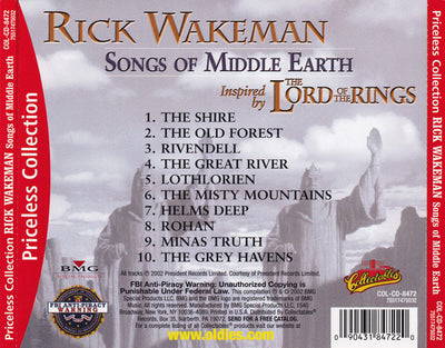 Rick Wakeman - Songs Of Middle Earth (Inspired By The Lord Of The Rings) CD