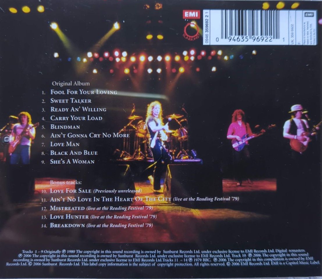 Whitesnake - Ready An' Willing CD + Original 1994 Concert Ticket