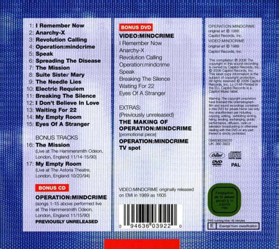 Queensrÿche - Operation: Mindcrime (Deluxe Edition) 2CD + DVD