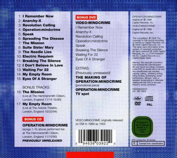 Queensrÿche - Operation: Mindcrime (Deluxe Edition) 2CD + DVD