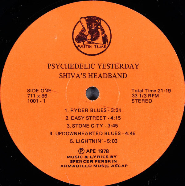 Shiva's Headband - Psychedelic Yesterday Vinyl LP (Used)