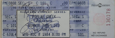 Ronnie James Dio - In Concert 1984 Autographed Original Vintage Concert Ticket