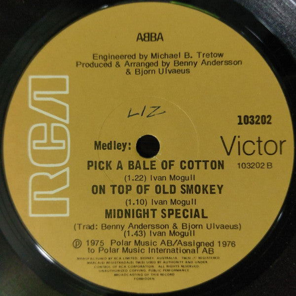 ABBA - Summer Night City / Medley: A Bale Of Cotton / On Top Of Old Smokey / Midnight Special 7" EP (Used)