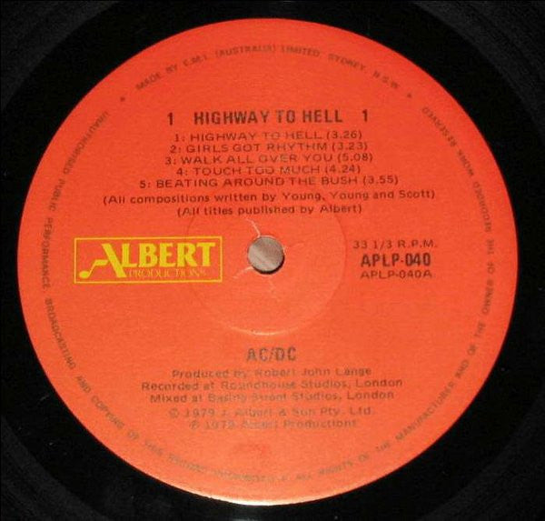 AC/DC - Highway To Hell 1983 Repress Vinyl LP (Used)