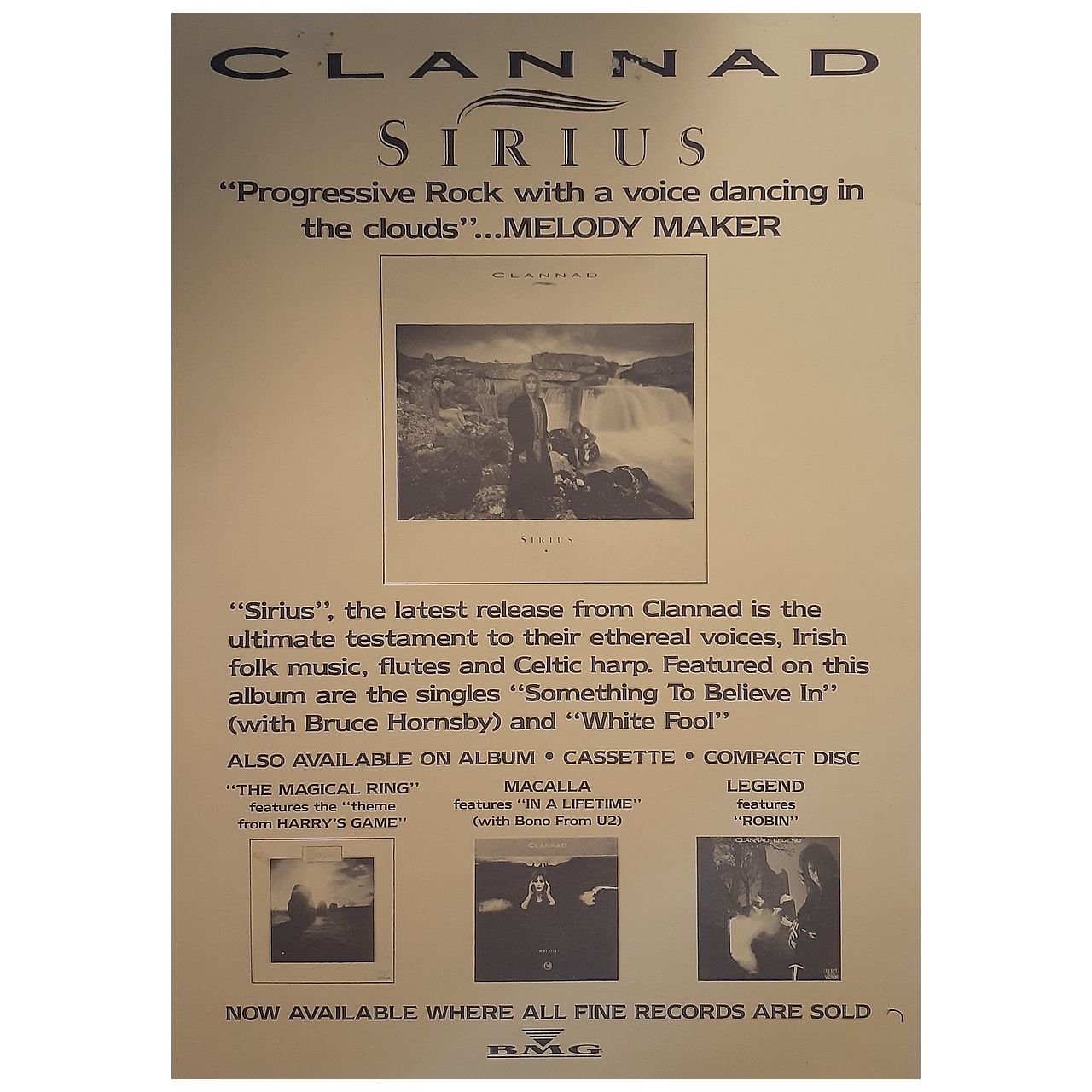 Clannad - Australian Tour 1988 Original Concert Program