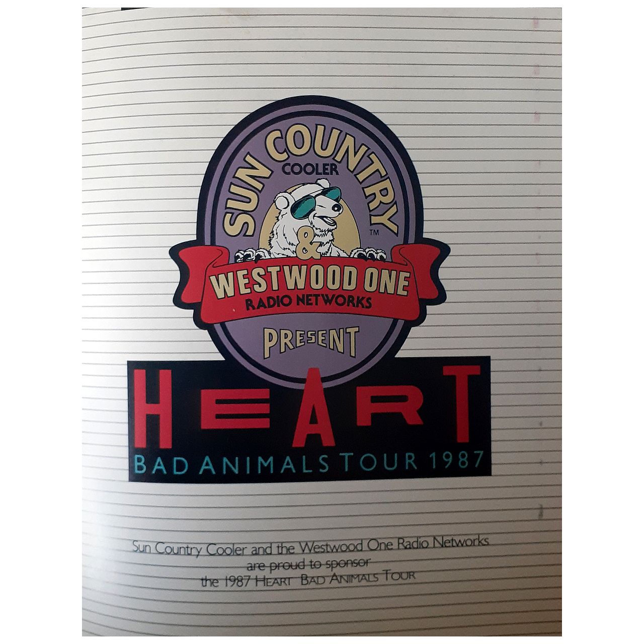 Heart - Bad Animals Tour 1987 Original Concert Tour Program