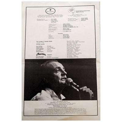 Peter Allen - 1980's Australian Concert Tour Program