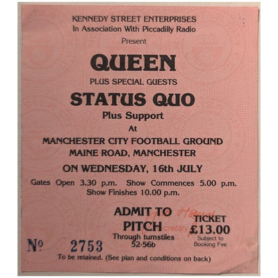 Queen - Magic Tour 1986 Original Vintage Concert Ticket