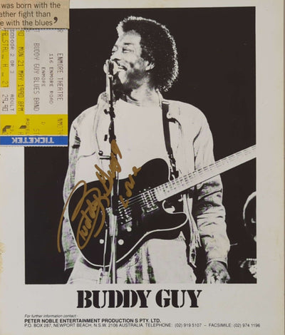Buddy Guy - Autographed Photo,  Concert Ticket & Newspaper Articles w/COA