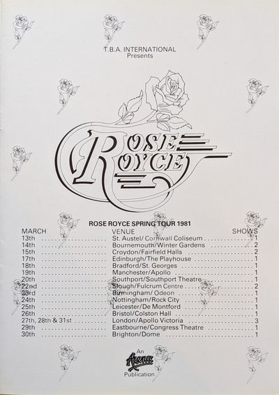 Rose Royce - Spring Tour 1981 UK Original Concert Tour Program