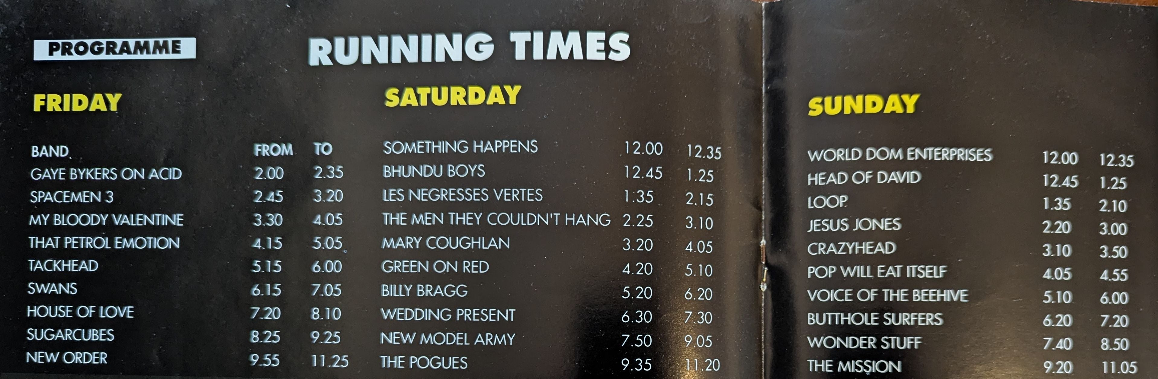Readings Festival 1989 England Original Concert Tour Program