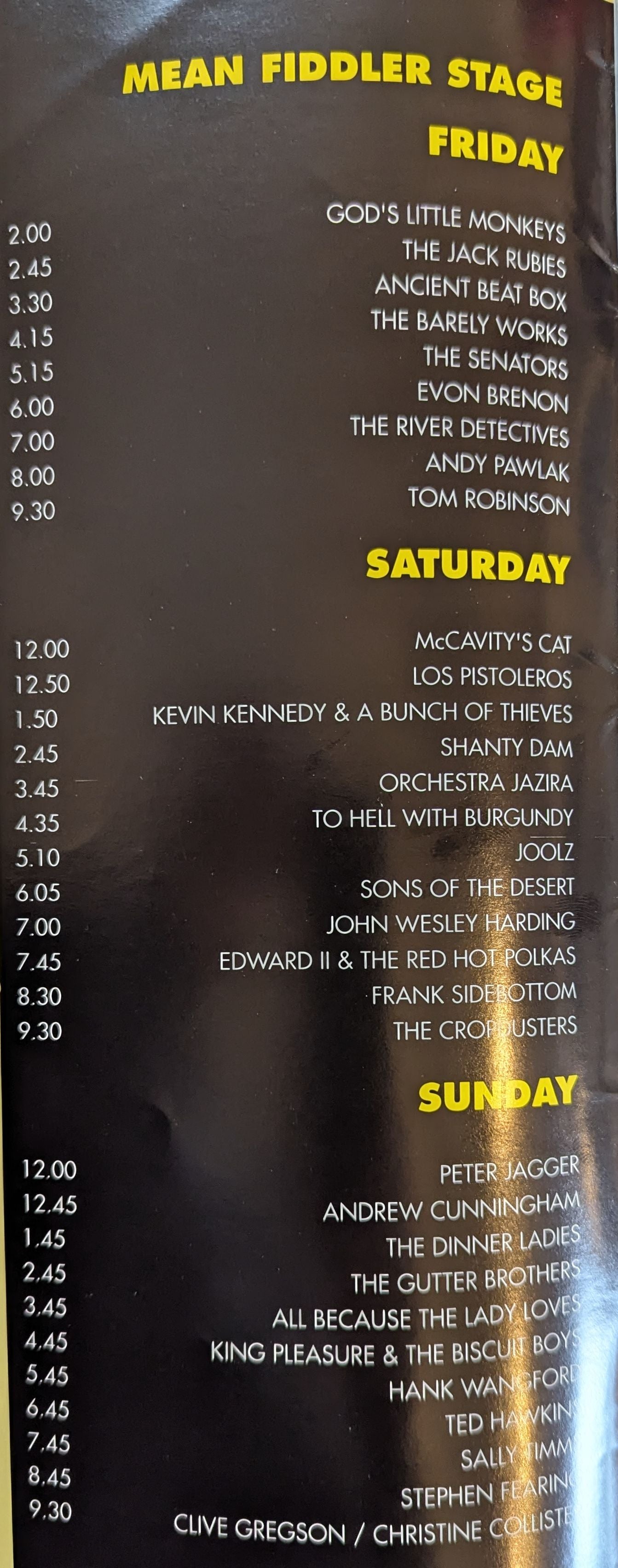Readings Festival 1989 England Original Concert Tour Program