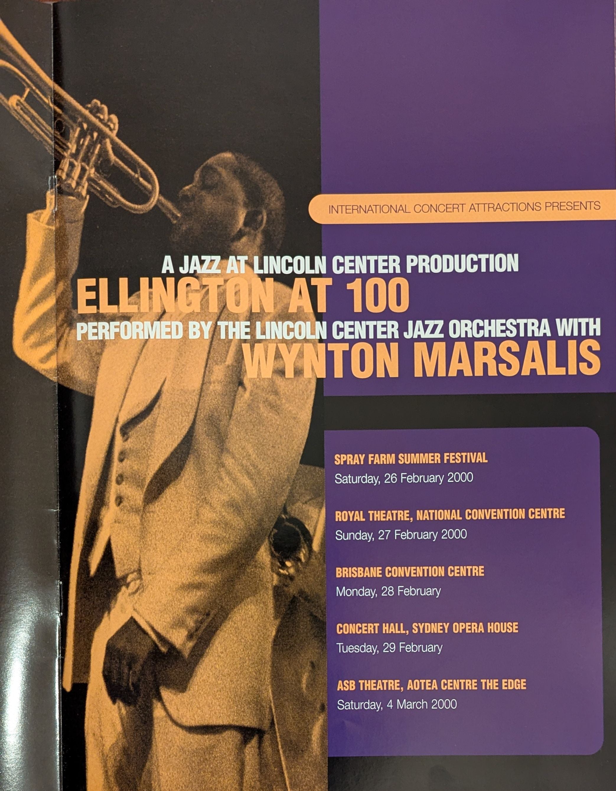 Wynton Marsalis - Ellington At 100 Original Australian 2000 Concert Tour Program