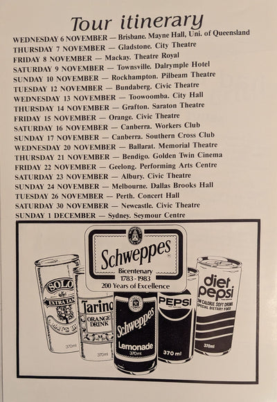 Kevin Johnson - An Evening With 1974 Australian Original Concert Tour Program