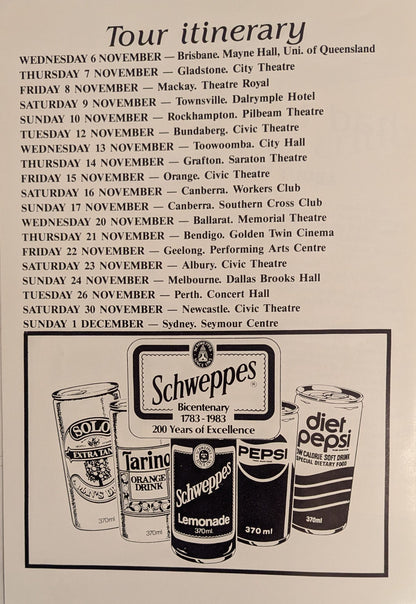 Kevin Johnson - An Evening With 1974 Australian Original Concert Tour Program