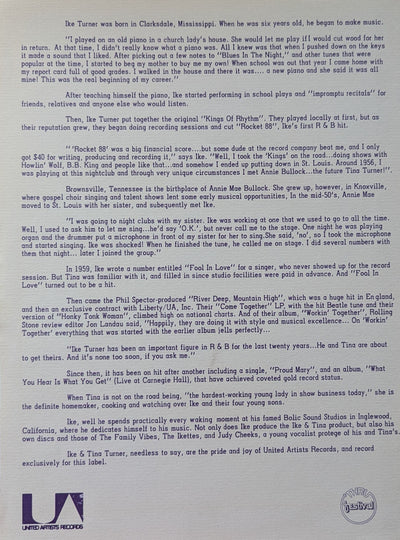 Ike & Tina Turner - Ike & Tina Turner's Revue 1975 Australian Original Concert Tour Program & Press Release