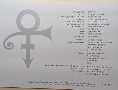 Prince - Welcome To Australia 2012 Original Concert Tour Program