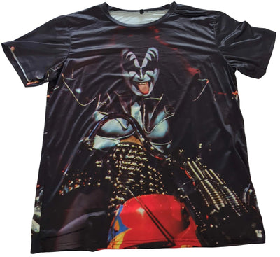 KISS - Gene Simmons Vintage T-Shirt Black Size 3XL (All-Over Print)