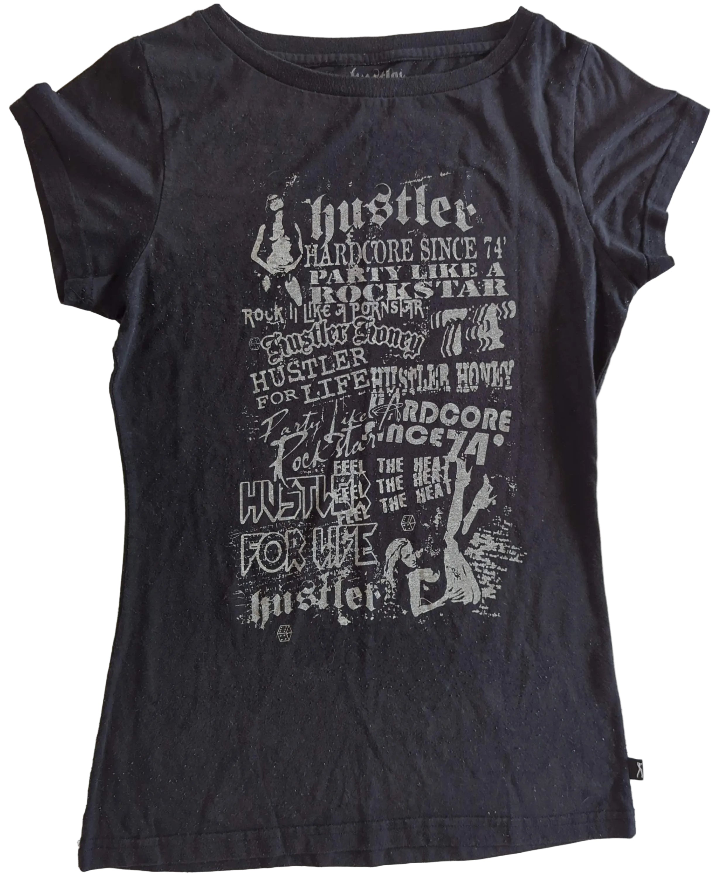 Hustler - Hardcore Since '74 Original Vintage T-Shirt Black Ladies Size L