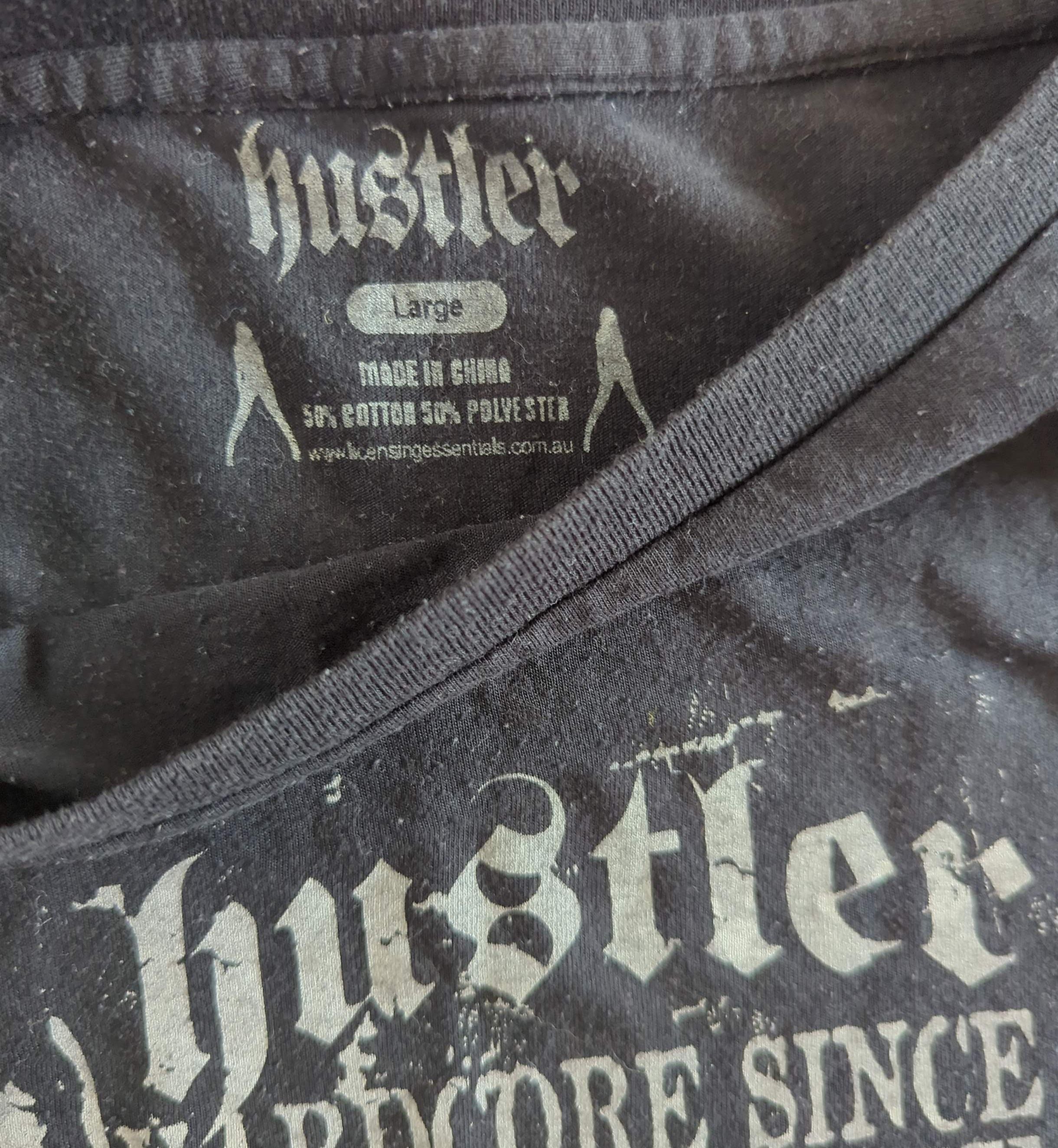 Hustler - Hardcore Since '74 Original Vintage T-Shirt Black Ladies Size L