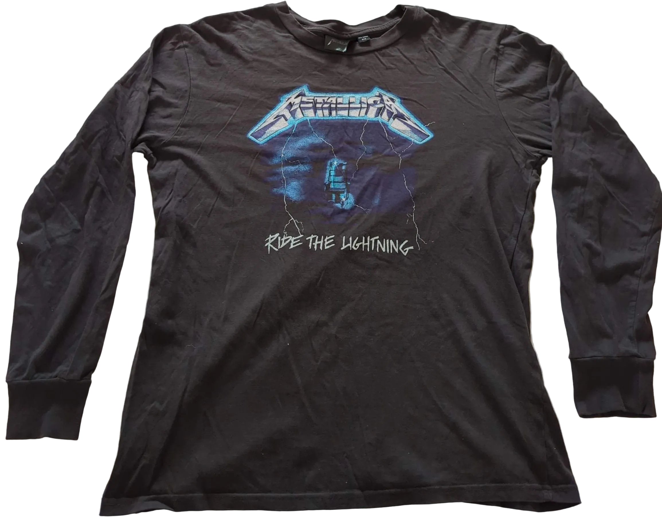Metallica - Ride The Lightning Original Vintage Long Sleeve T-Shirt Black Size M