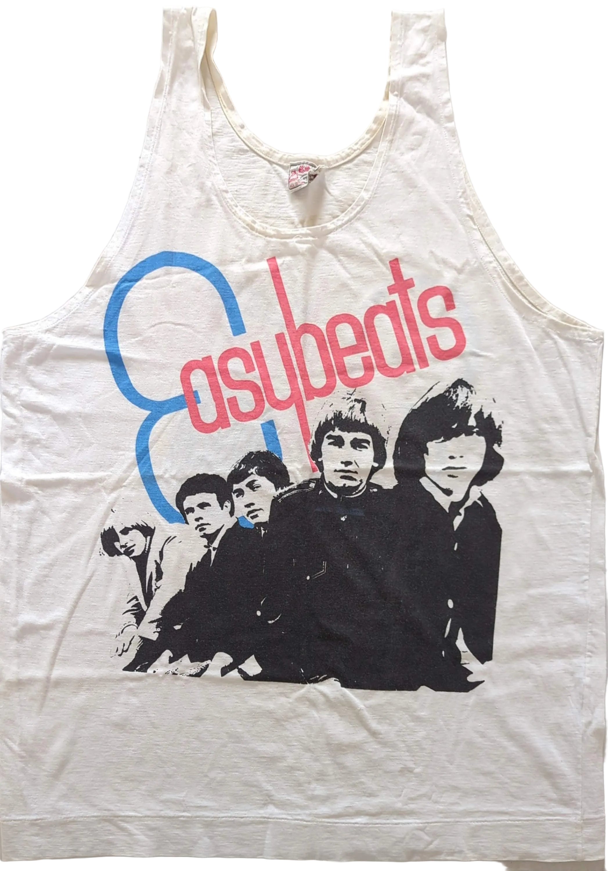 Easybeats - Australian Reunion Tour 1986 Original Vintage Concert Tank Top Sleeveless T-Shirt White Size L (Single Stitch)