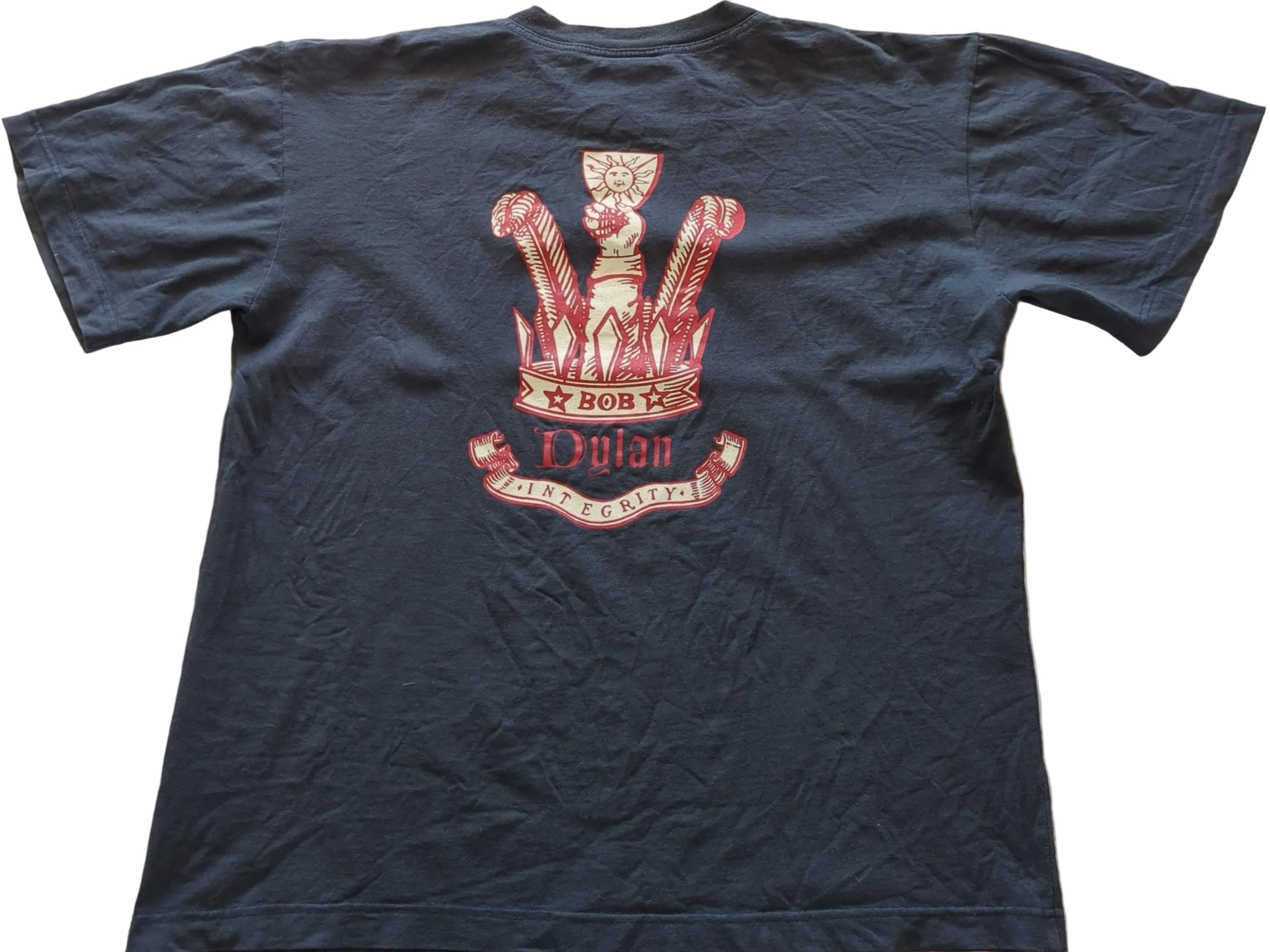 Bob Dylan - Integrity The Never Ending Tour Vintage T-Shirt Navy Blue Size M