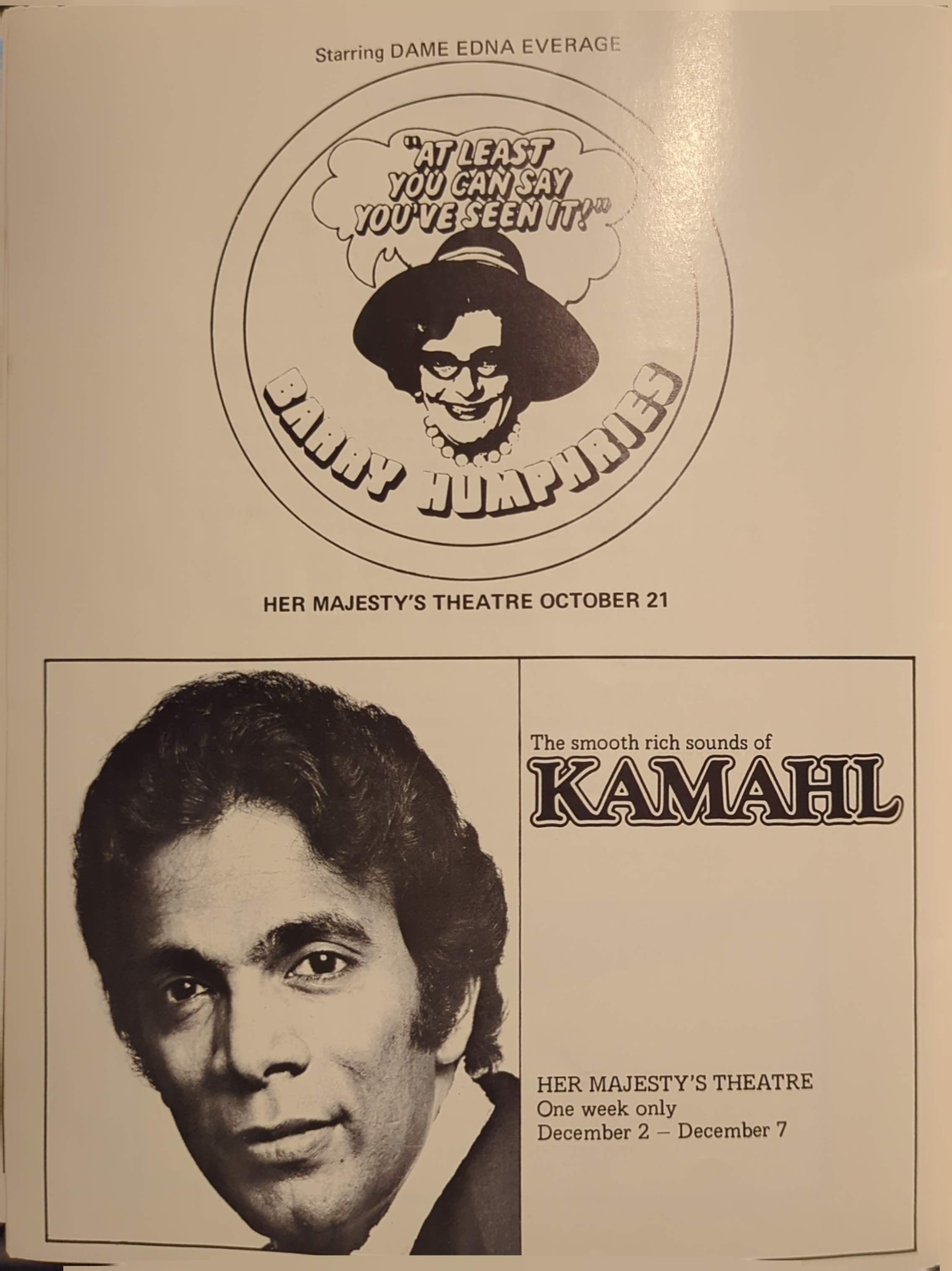 Leslie Phillips - The Man Most Likely To, Brisbane Australia 1974 Original Concert Tour Program