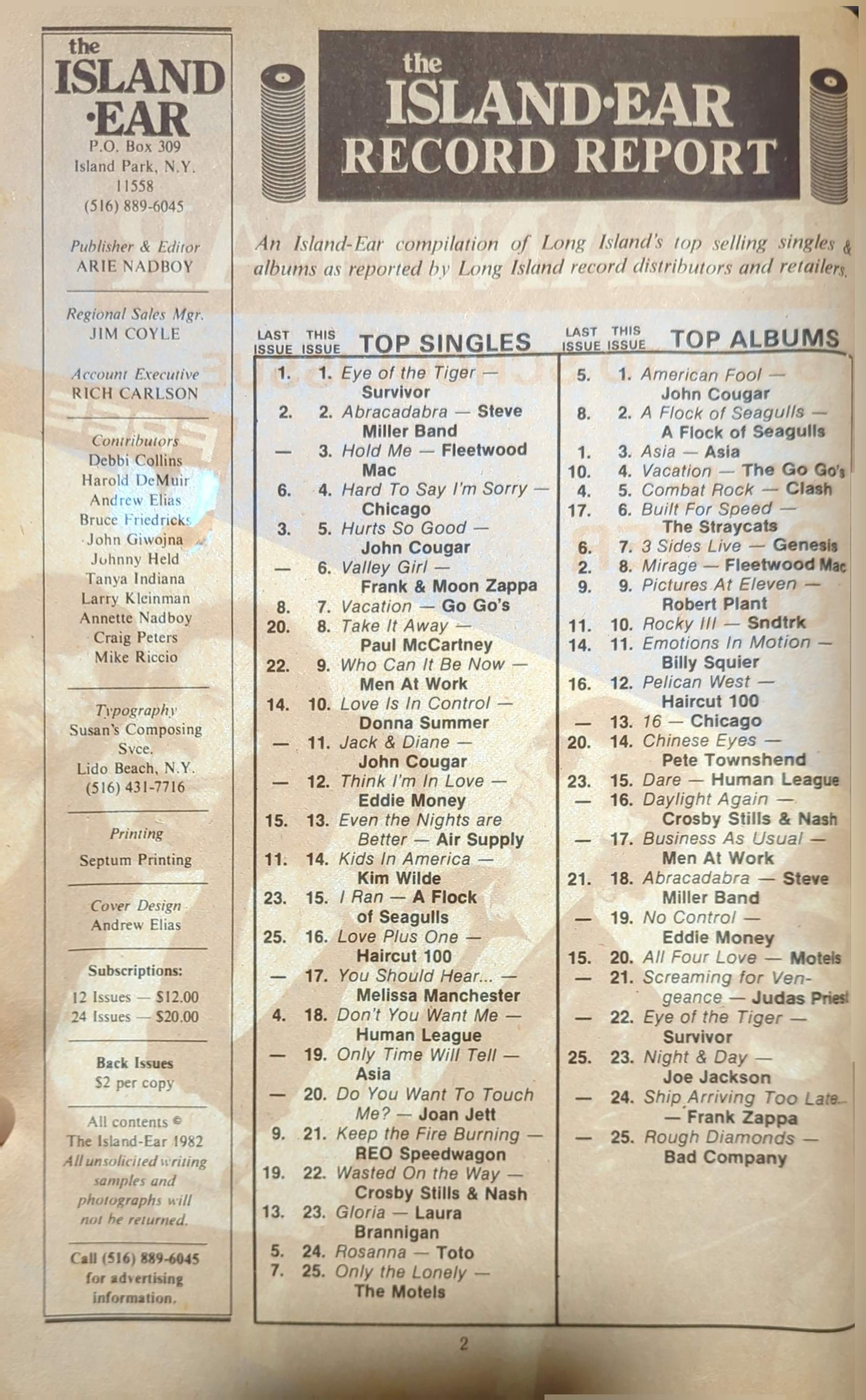 Island Ear - Back To School Issue Blue Oyster Cult Magazine (1982)