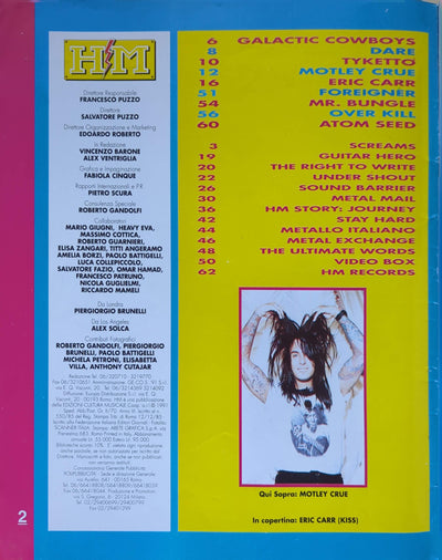 KISS - Eric Carr HIM Heavy Metal Magazine  #116 (Italian)