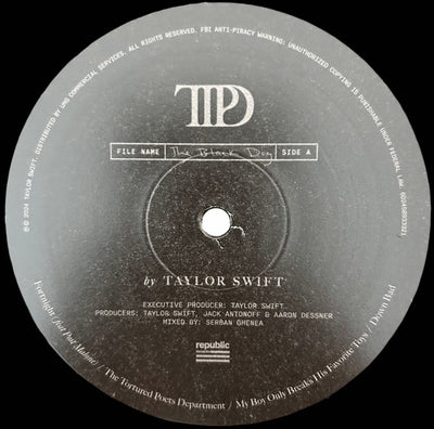 Taylor Swift - The Tortured Poets Department Ink Black Coloured Vinyl 2LP (Used)