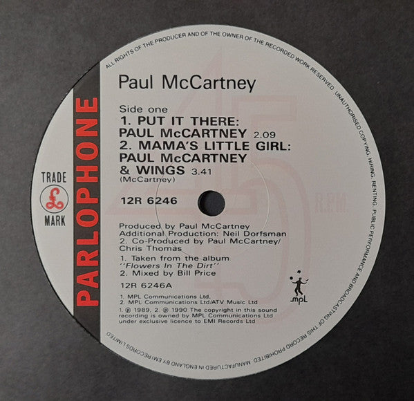 Paul McCartney - Put It There 12" Vinyl Single (Used)