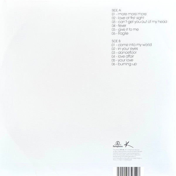 Kylie Minogue - Fever 20th Anniversary Edition Limited Edition White Coloured Vinyl LP (Used)