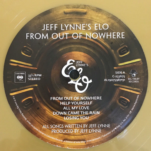 Jeff Lynne's ELO - From Out Of Nowhere Gold Coloured Vinyl LP (Used)