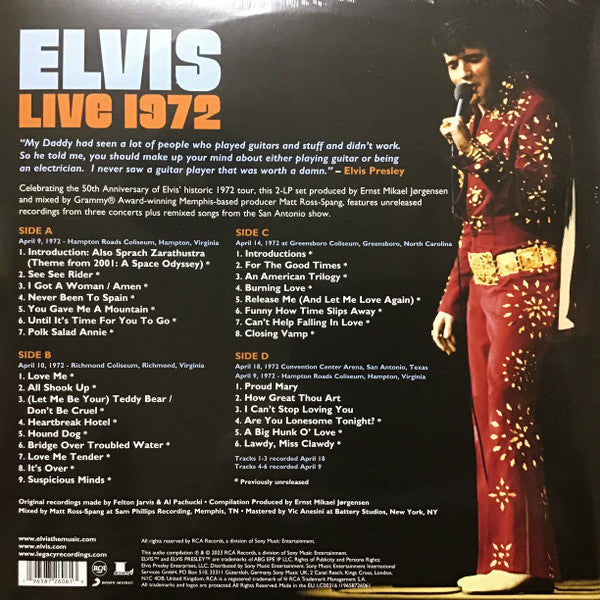 Elvis Presley - Elvis Live 1972 2LP (Used)