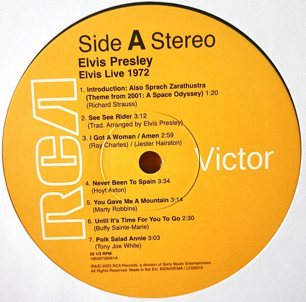 Elvis Presley - Elvis Live 1972 2LP (Used)