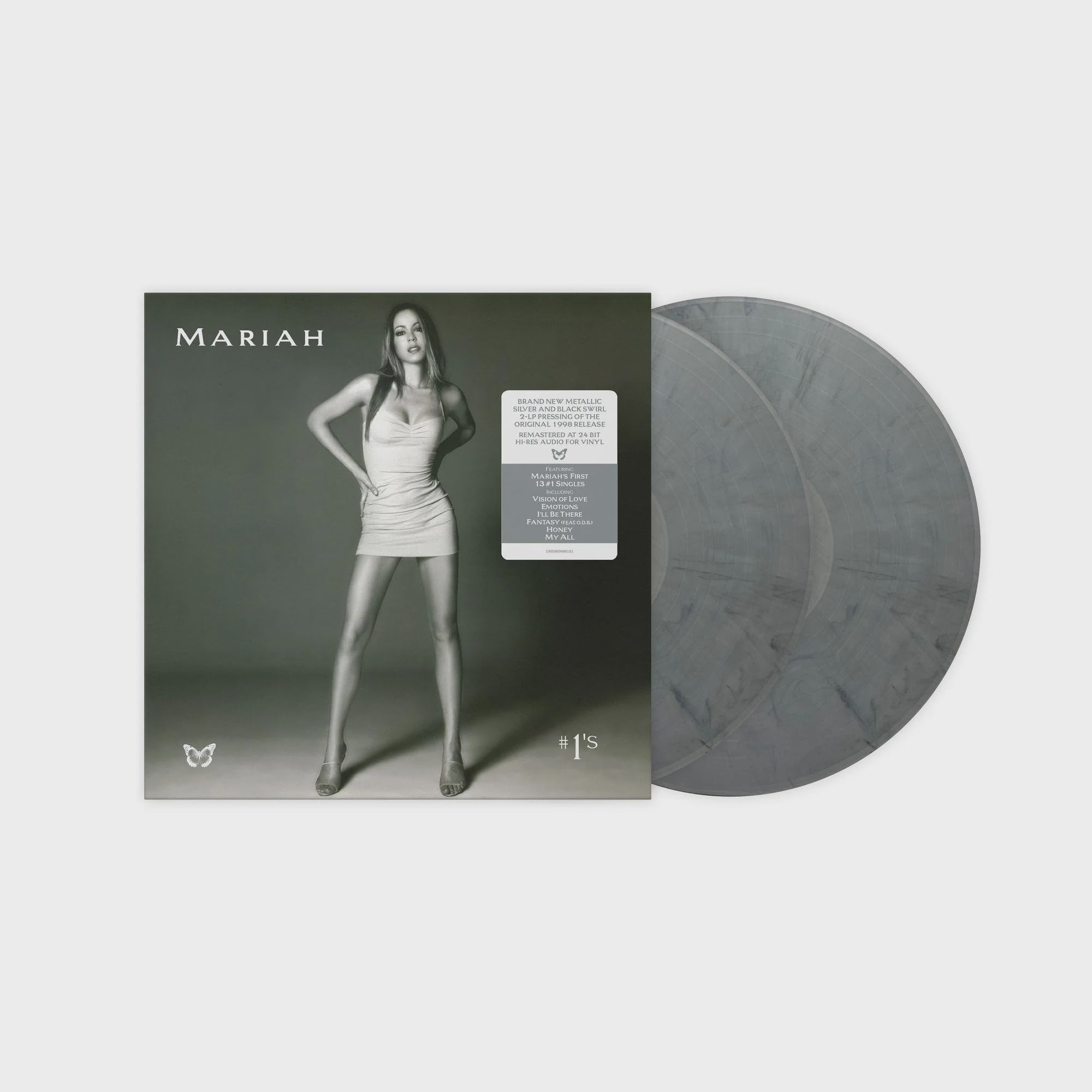 Mariah Carey - #1's Metallic Silver / Black Swirl Coloured Vinyl 2LP