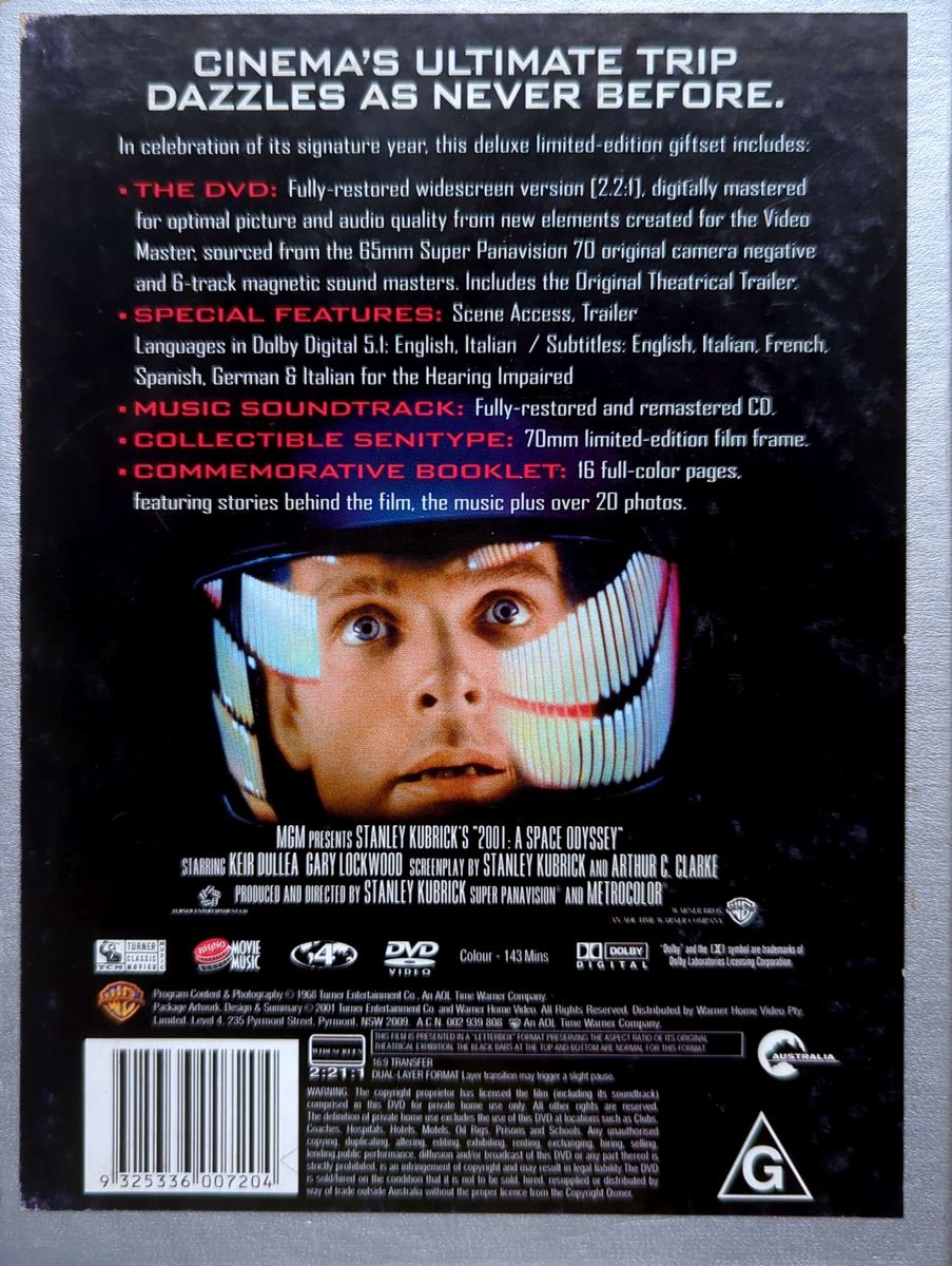 2001: A Space Odyssey - Stanley Kubrick's 2001: A Space Odyssey (1968) Collectors Ltd Ed DVD + CD Soundtrack + Book + Senitype Film Cell Boxset