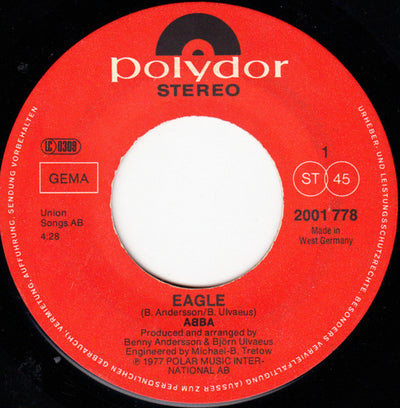ABBA - Eagle / Thank You For The Music 7" Vinyl Single (Used)