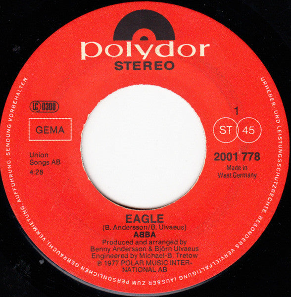 ABBA - Eagle / Thank You For The Music 7" Vinyl Single (Used)