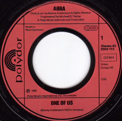ABBA - One Of Us / Should I Laugh Or Cry 7" Vinyl Single (Used)