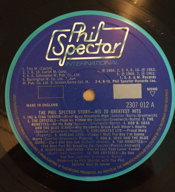Various Artists - Phil Spector's 20 Greatest Hits Vinyl LP (Used)