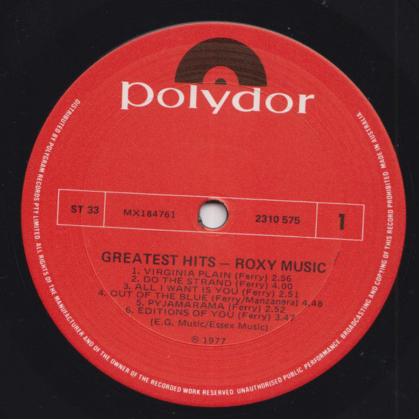 Roxy Music - Greatest Hits Vinyl LP (Used)