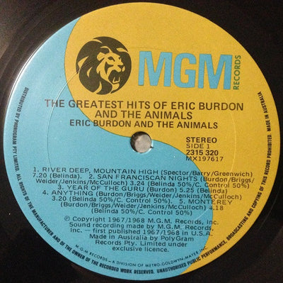 Eric Burdon & Animals - Greatest Hits Of Eric Burdon & Animals Reissue Vinyl LP (Used)