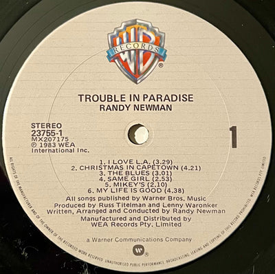 Randy Newman - Trouble In Paradise Vinyl LP (Used)